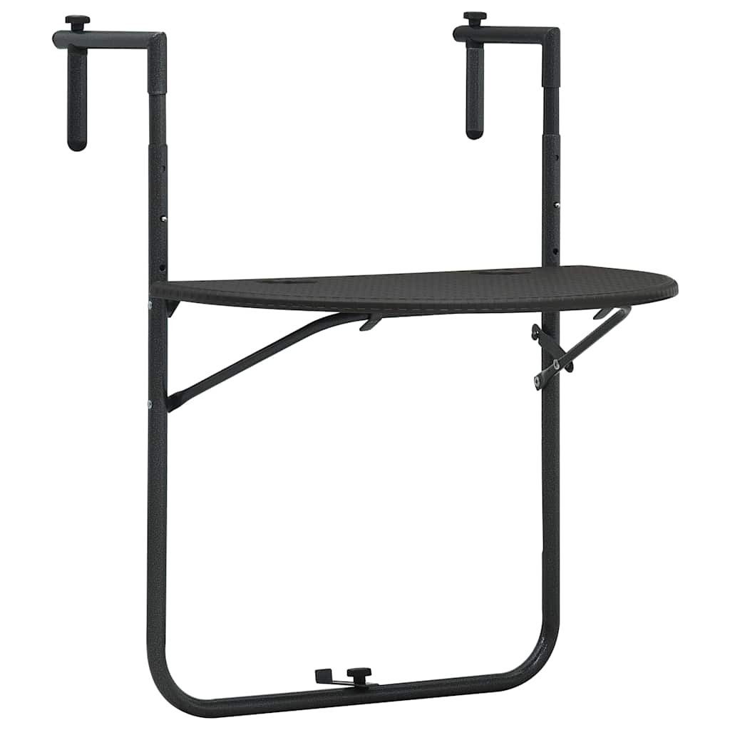 Gartentisch Balkon-Hängetisch Braun 60x64x83,5 cm Kunststoff Rattan-Optik