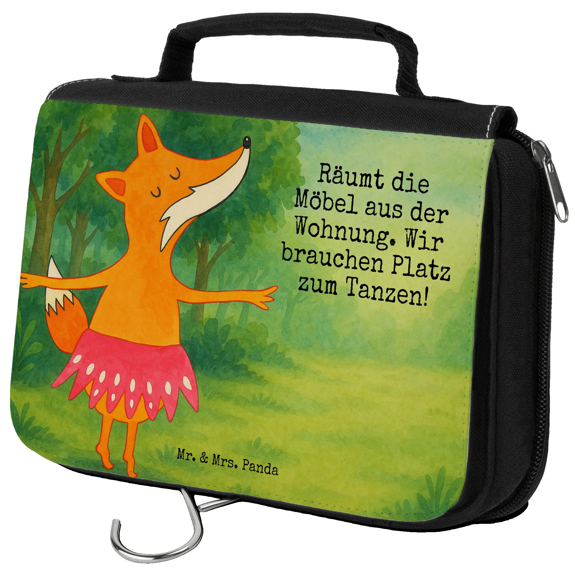 Kulturbeutel Fuchs Ballerina Design, Kosmetiktasche, Weiß, Geburtstag, kosmetiktäs