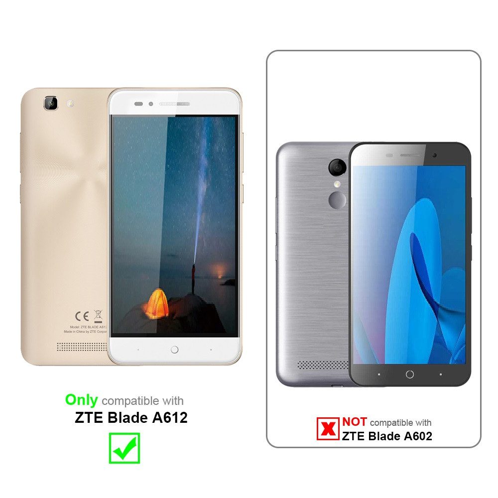 Cadorabo Handyhülle für ZTE Blade A612 Hülle ZTE Blade A612, Schutzhülle Hülle mit Standfunktion, Magnetverschluss und Kartenfach