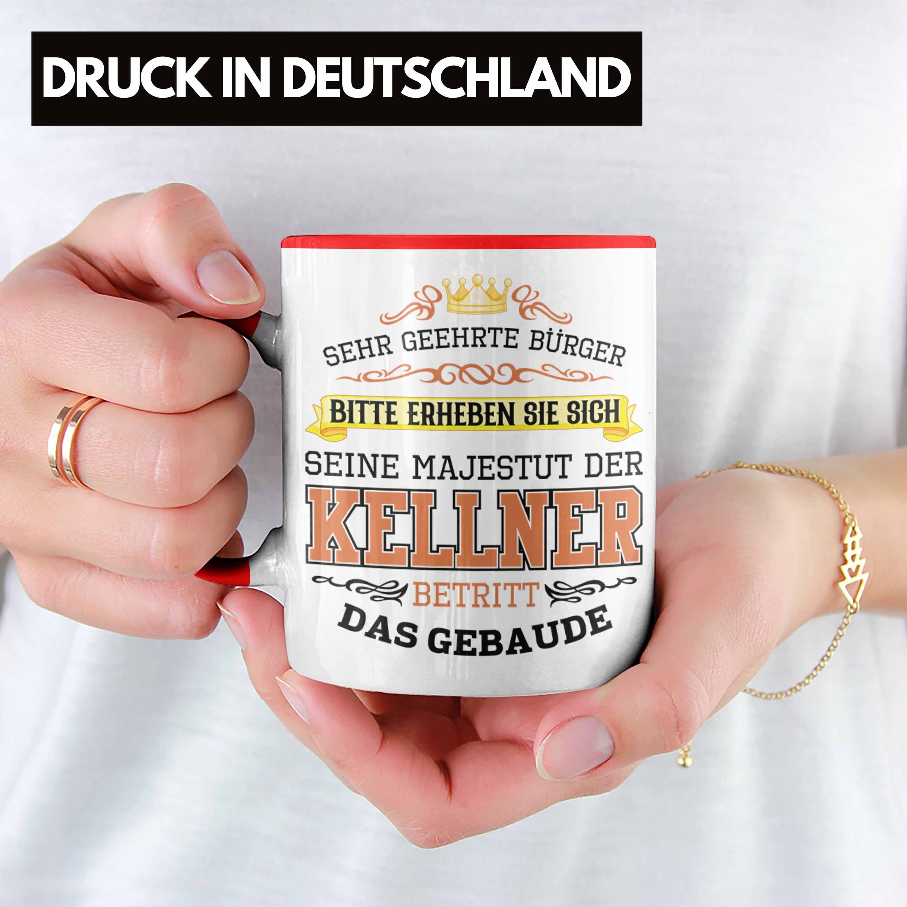 - Tasse Trendation Kellner Kellner Rot Geschenkidee Tasse Geschenke Geschenk Trendation für Gastro