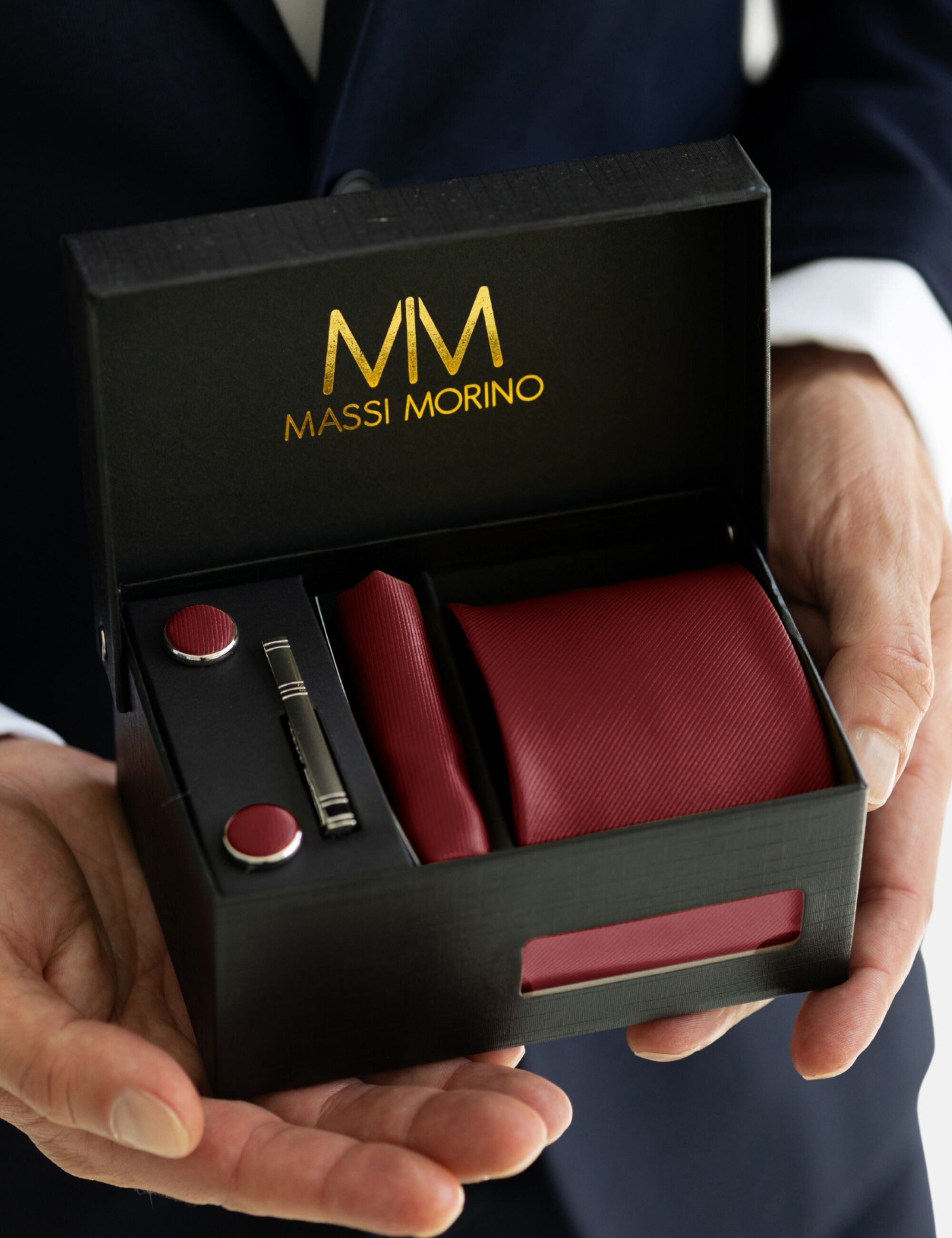 Massi Morino Krawatte (1-St) mit Einstecktuch, günstig online kaufen