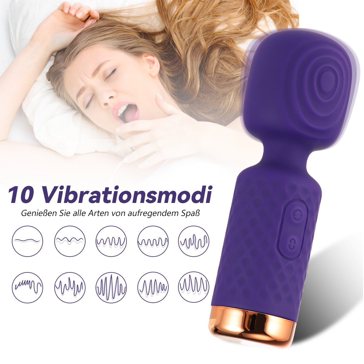 Leises LETGOSPT Mini 10 Mini-Vibrator mit Vibrator, Handmassagegerät Weibliche Stimulator, Vibrationsmodi Klitoris