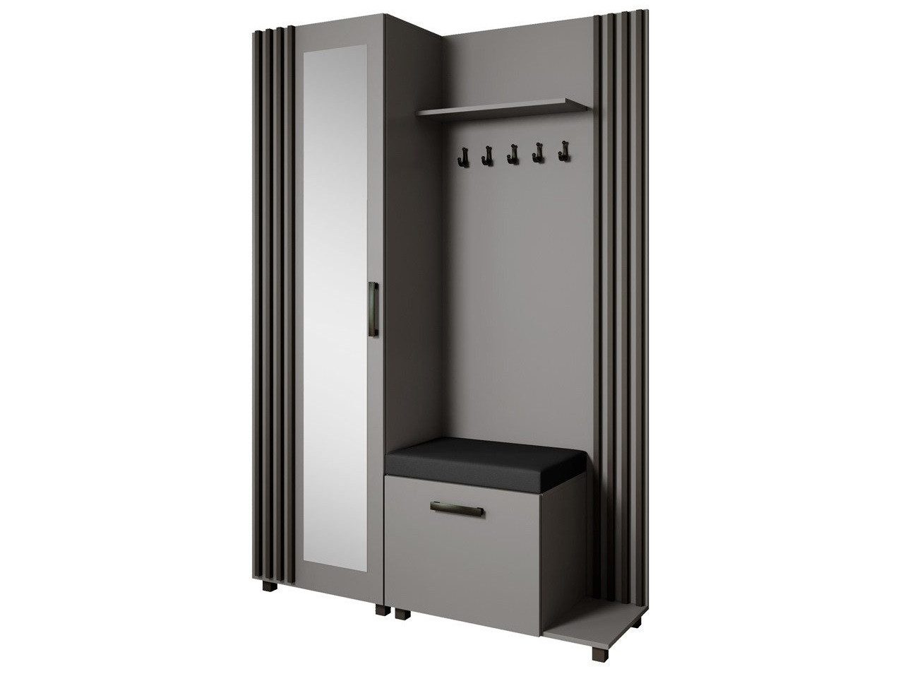 Beautysofa Garderoben-Set Livia – Design, Funktion und Ordnung in Perfektion, (Geräumiger Schuhschrank, mit praktischer Kleiderstange)