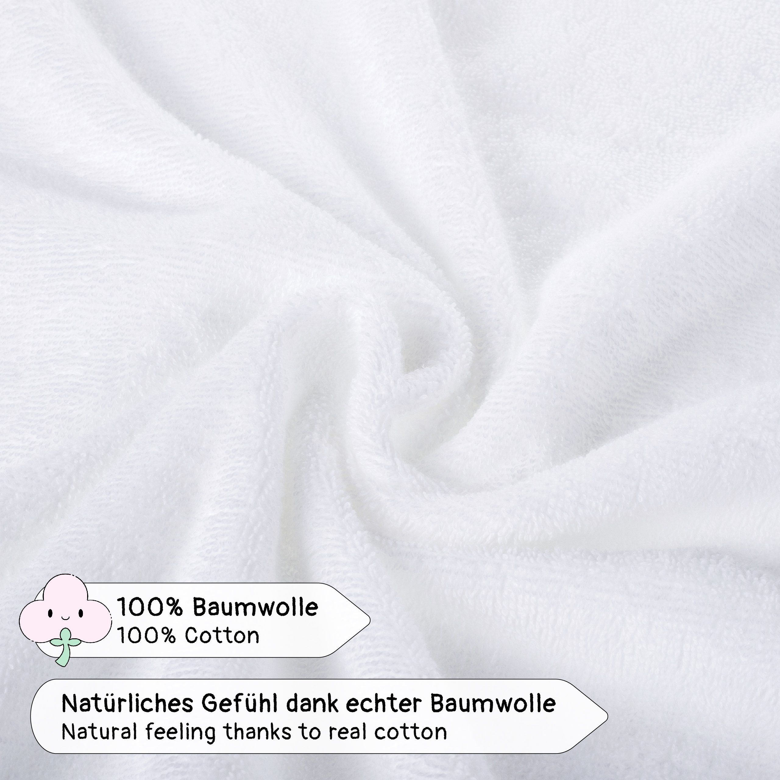 Corimori Badetuch Baby Kapuzenbadetuch Baumwolle (1-St) Geschenk-Set, mit Grußkarte