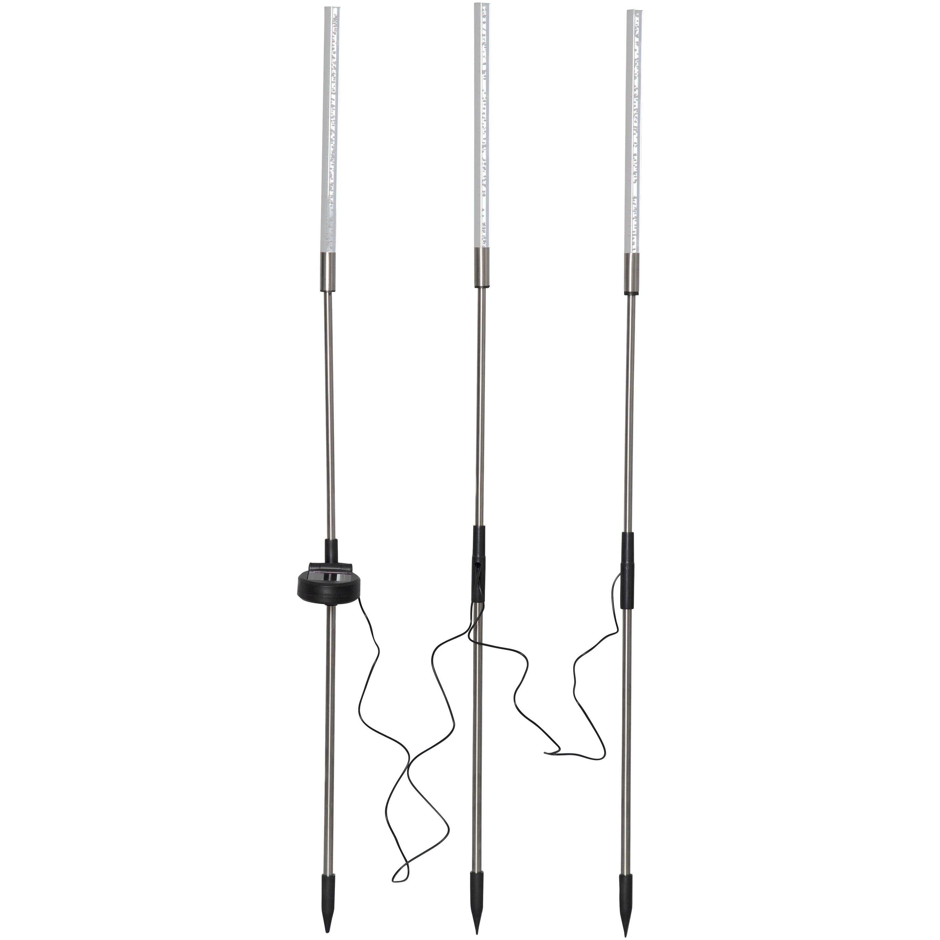 STAR TRADING LED Solarleuchte Bubbly 3-pin, Solar Wegeleuchte Bubbly 3-pin