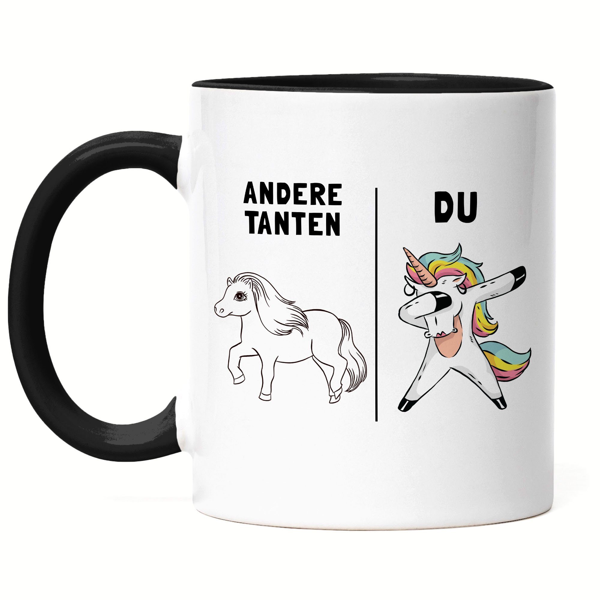 Neffe, Geburtstag Keramik & beste Du Tanten für Einhorn von Tasse Lustig Tasse Tante Tasse der Hey!Print Nichte Andere Schwarz Welt Tante Geschenk