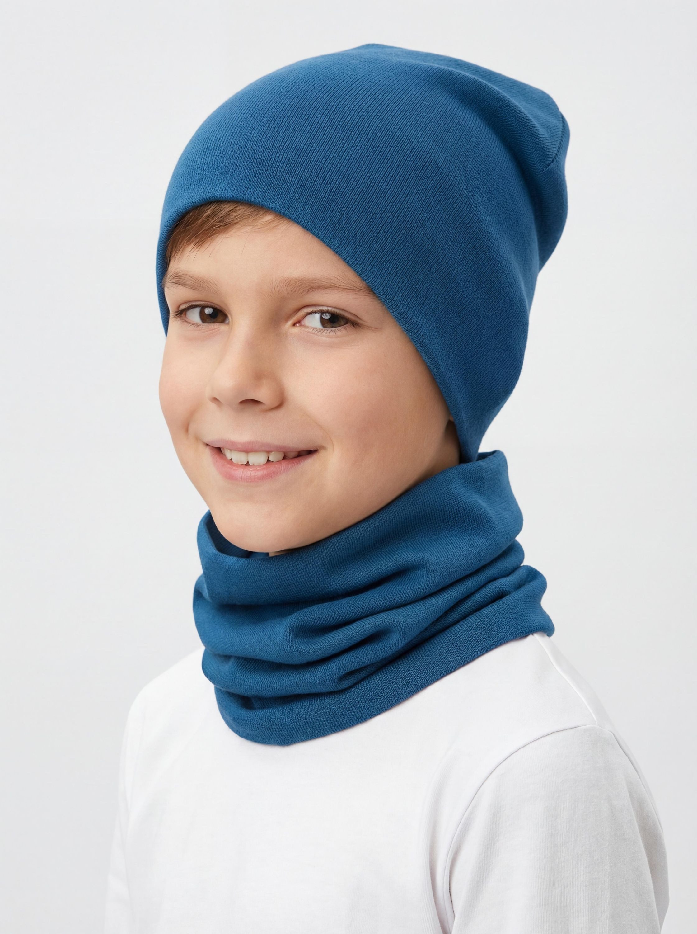 TupTam Beanie Kinder Beanie Mütze Schlauchschal Set aus Jersey und Rippstoff