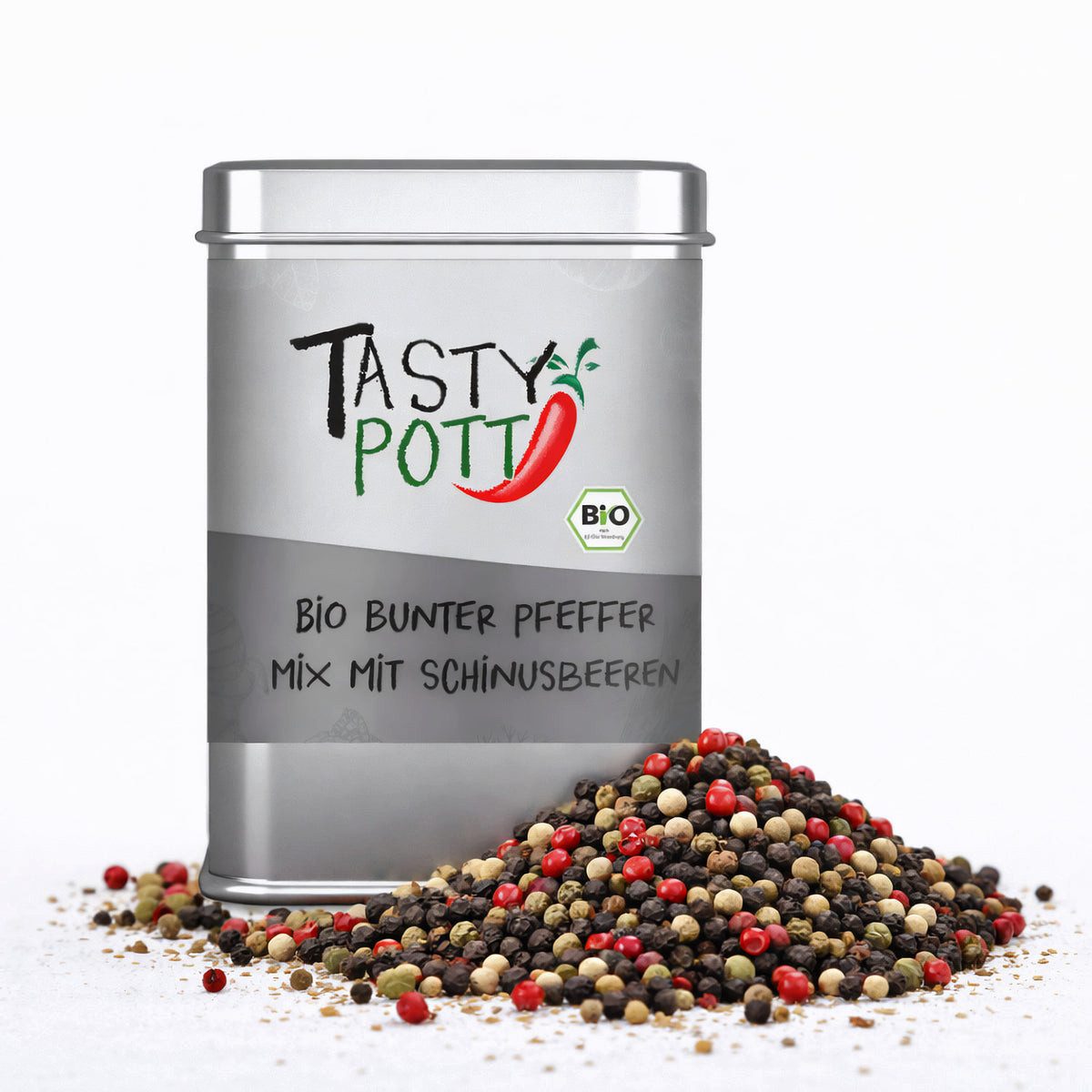 Tasty Salz Tasty Pott Bio Bunte Pfeffermischung - 60g Dose