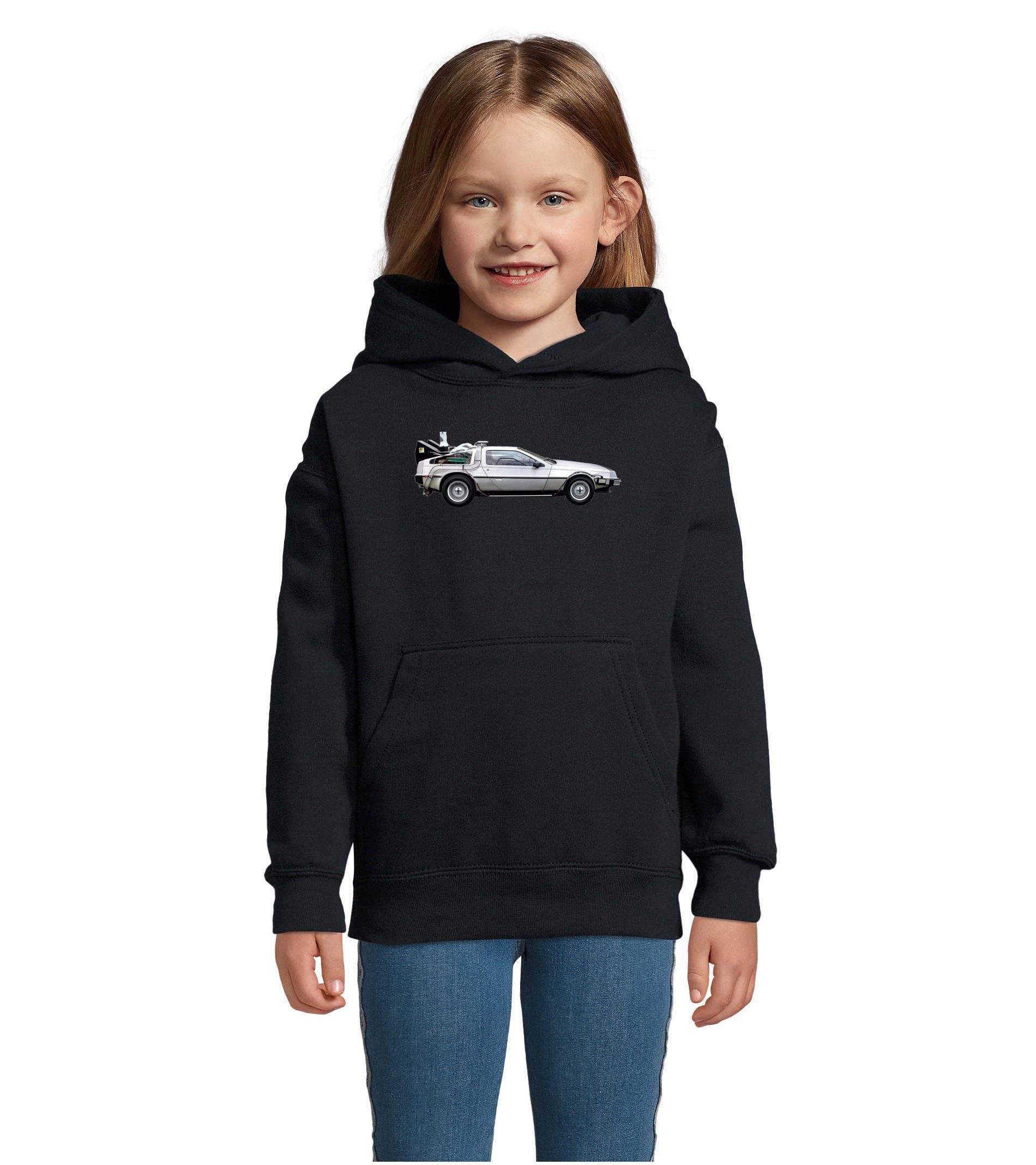 Hoodie Kinder Jungen & Mädchen Delorean Auto Zukunftsreise Zeitmaschine