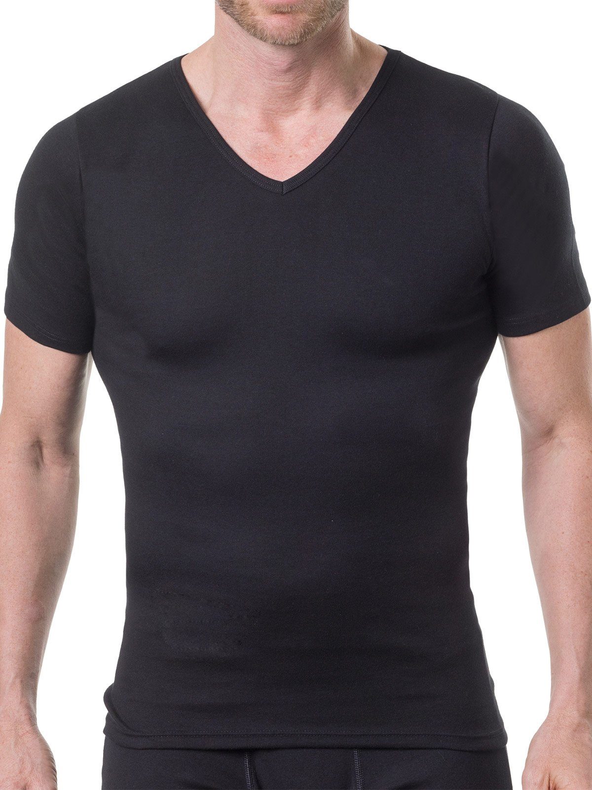 8er Cotton schwarz T-Shirt hohe Unterziehshirt Herren Markenqualität 8-St) KUMPF weiss Bio (Spar-Set, Sparpack