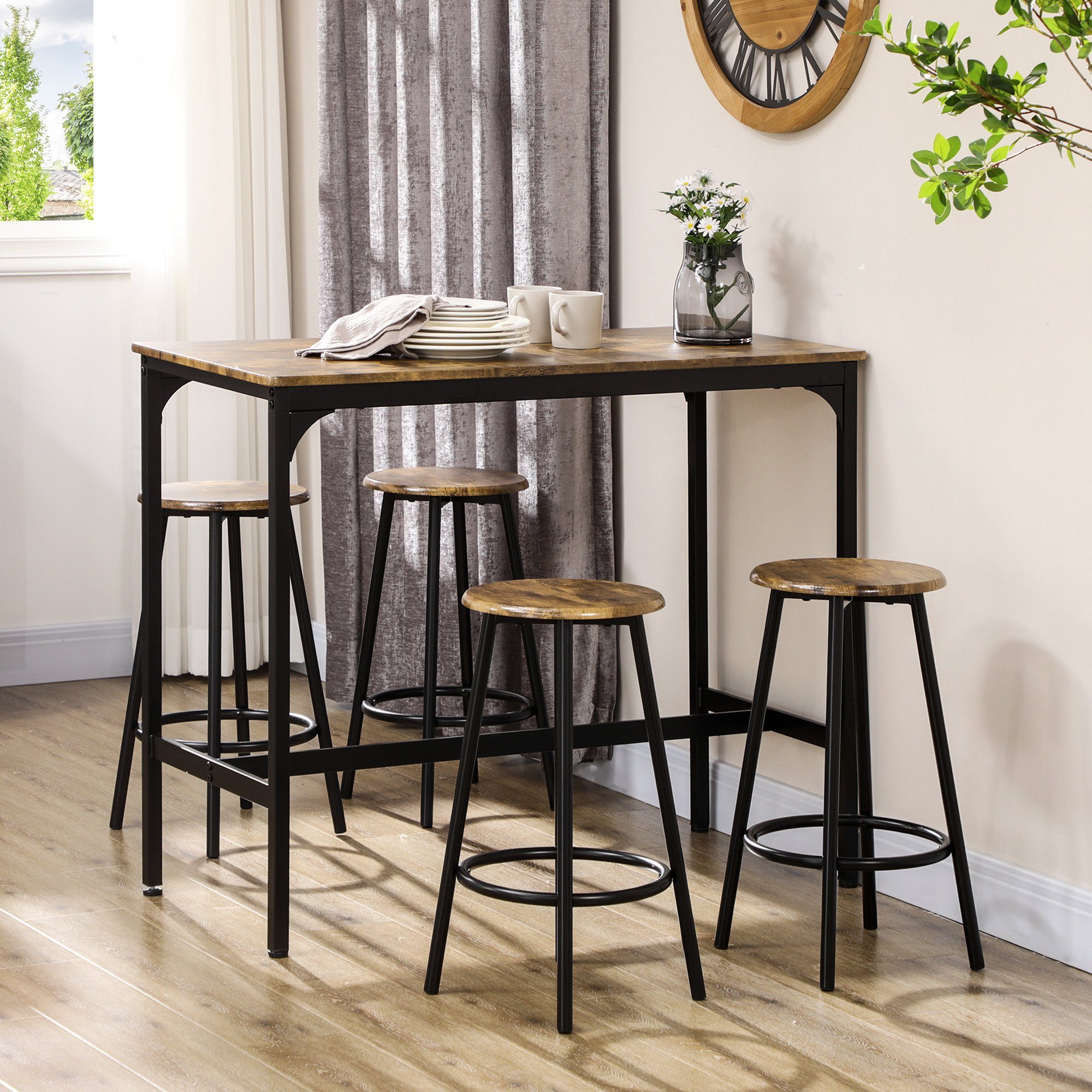 HOMCOM Bargruppe Bartisch Set günstig online kaufen