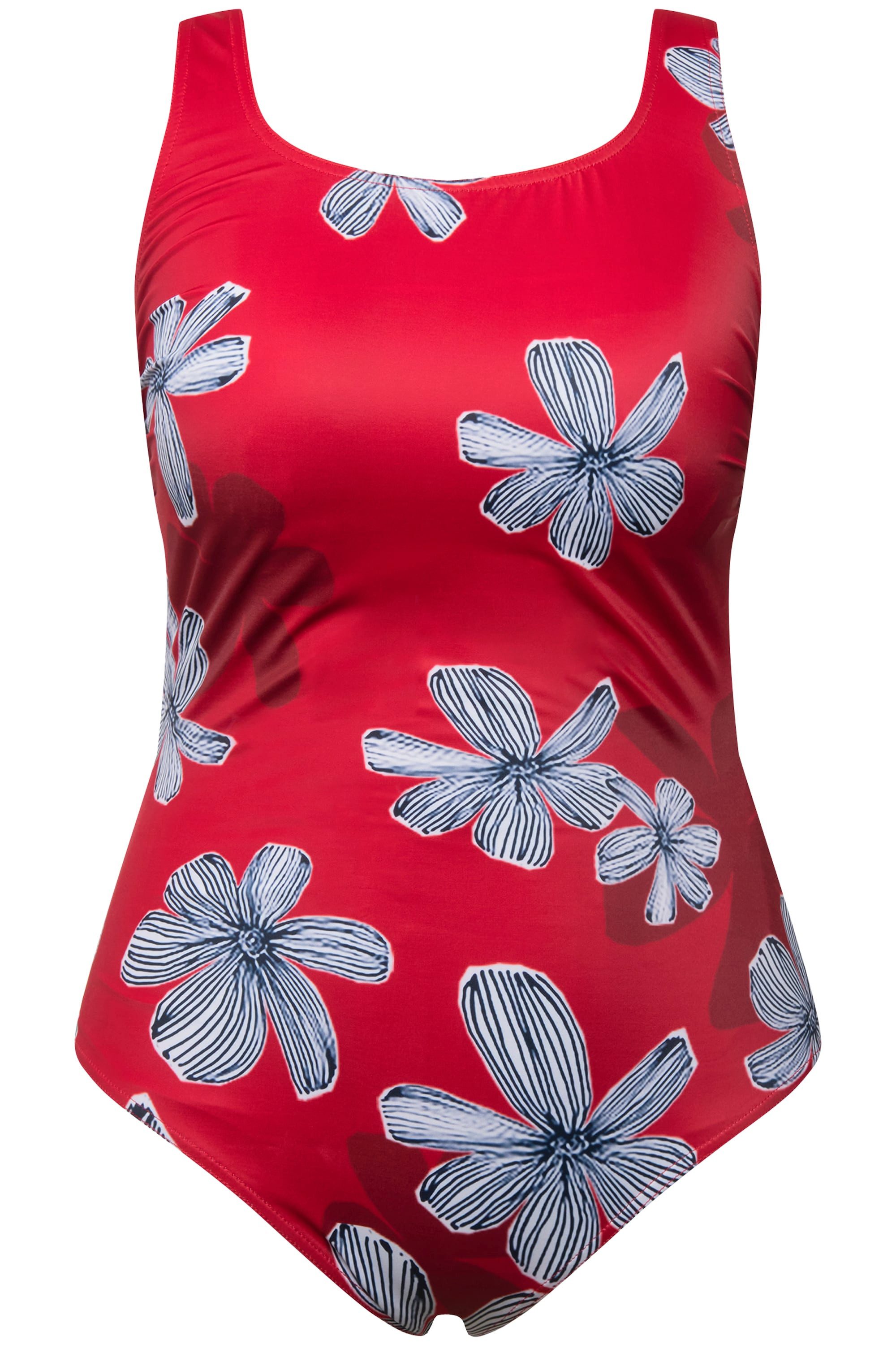 Ulla Popken Badeanzug Badeanzug Blüten ohne günstig online kaufen