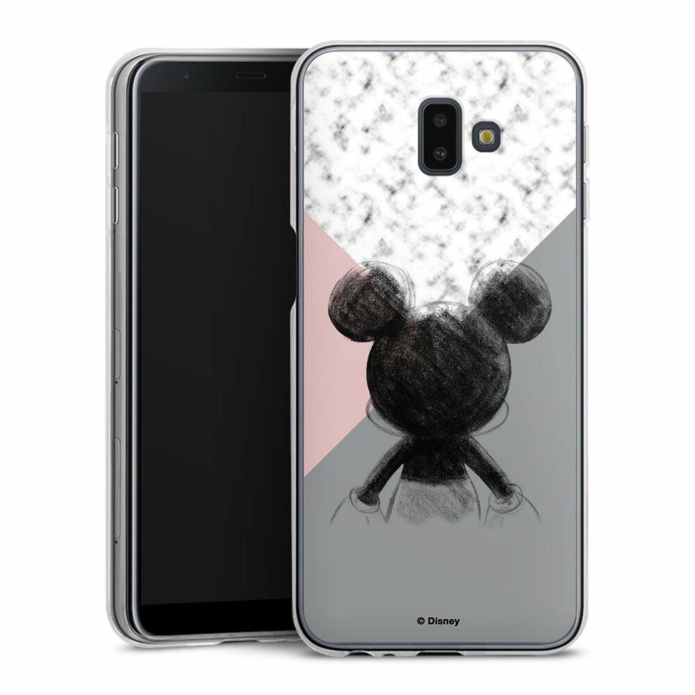 DeinDesign Handyhülle »Disney Marmor Mickey Mouse Mickey Mouse Scribble«, Samsung  Galaxy J6 Plus (2018) Silikon Hülle Bumper Case