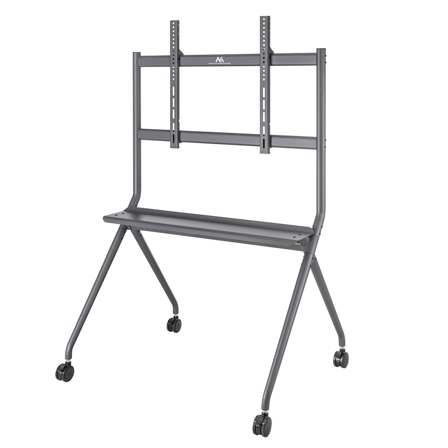Maclean TV-Ständer MC-977 Mobiler TV-Ständer mit Ablage 50–86", (bis 86,00 Zoll, VESA 200x200 bis 800x600 mm, 120 kg, Ablage, Rollen) – Bild 5 von 5