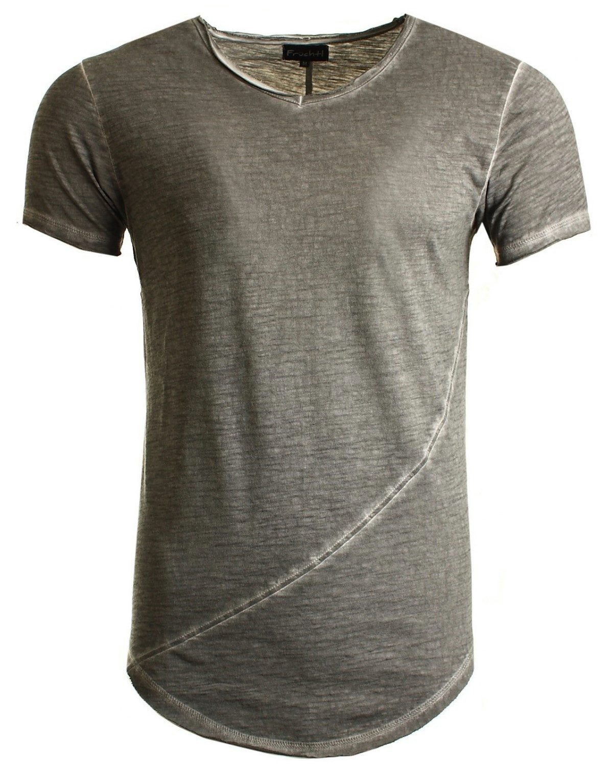 Früchtl T-Shirt mit tiefem V-Ausschnitt