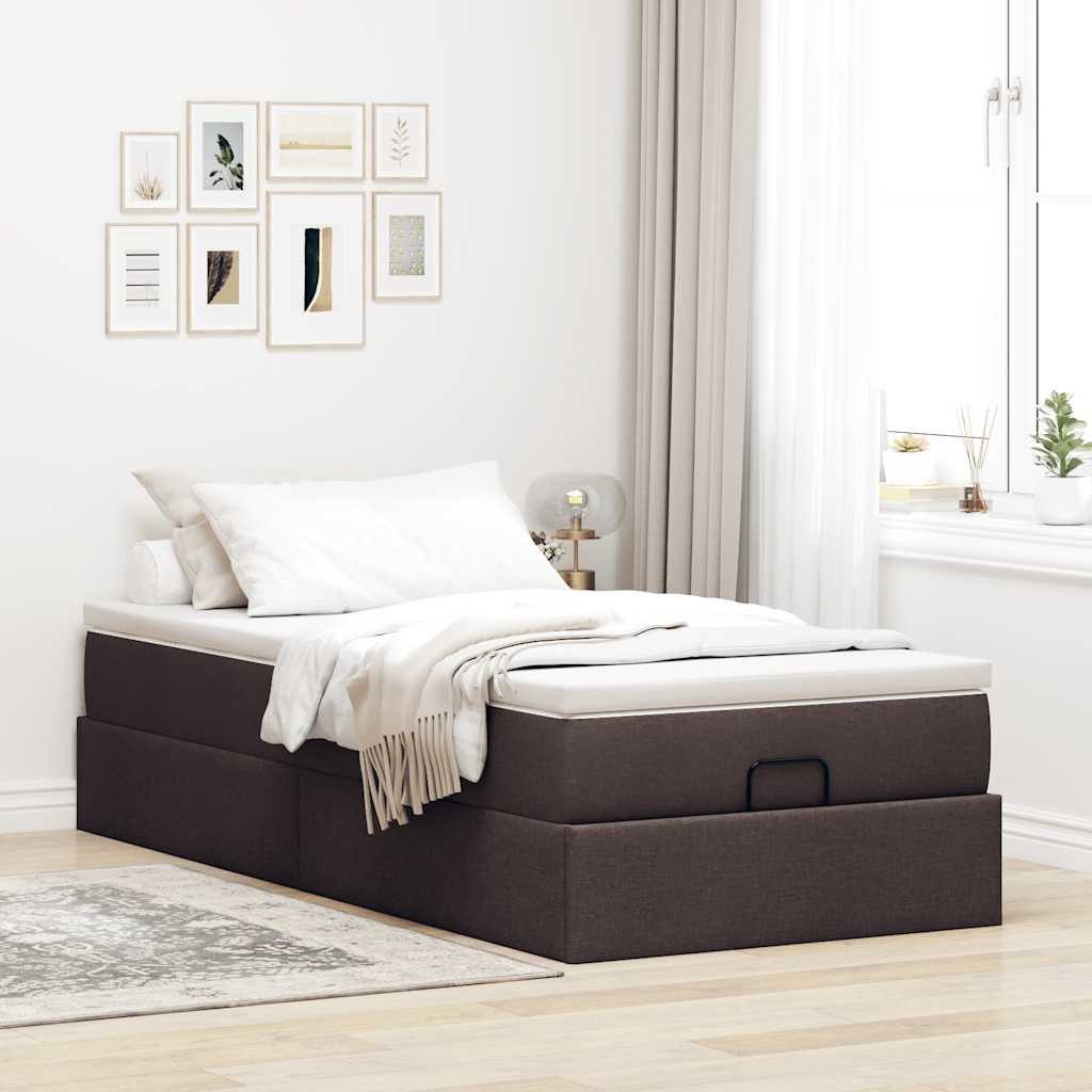 vidaXL Bett Ottoman-Bett mit Matratze Dunkelbraun günstig online kaufen