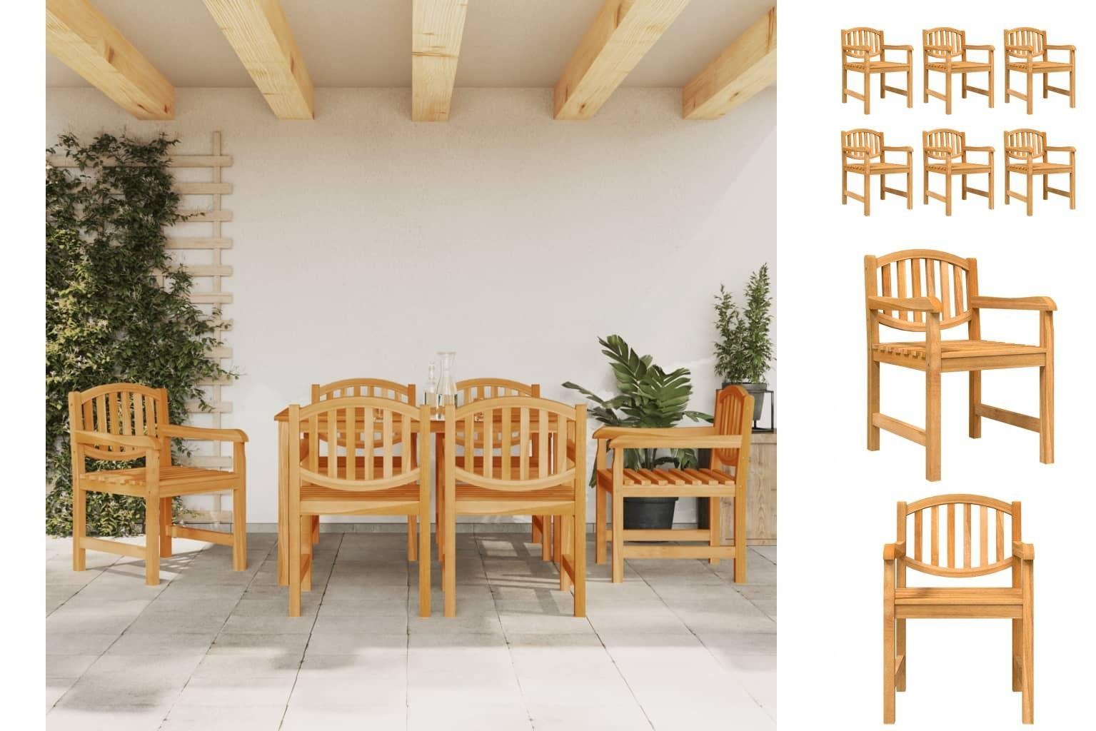 vidaXL Gartenstuhl Gartenstühle 6 Stk 58x59x88 cm Massivholz Teak Holz Set Gartensessel