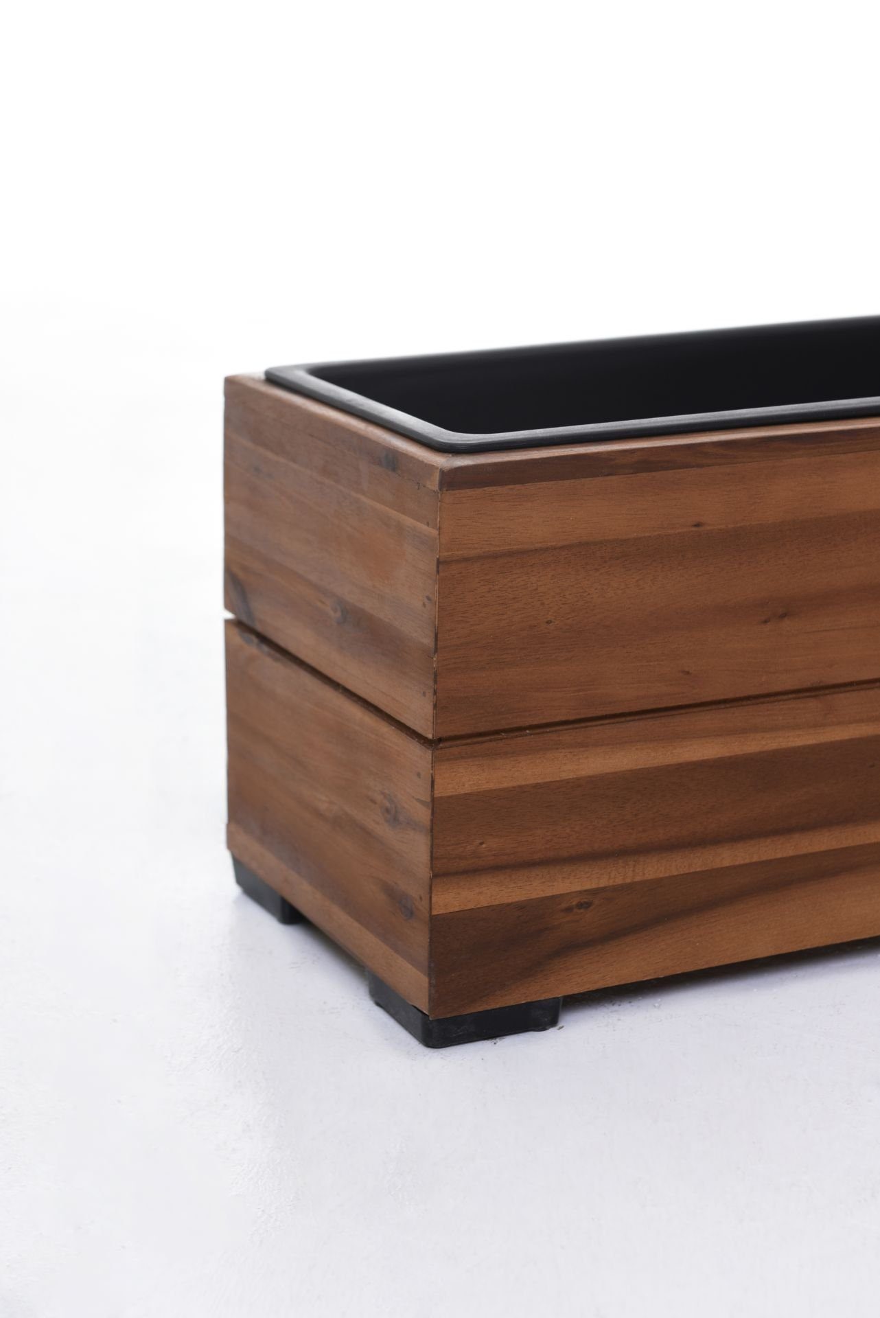 VIVANNO Balkonkasten Holz KAJIX Kasten - Haselnussbraun Gestreift (1 St), 61x20x21 cm