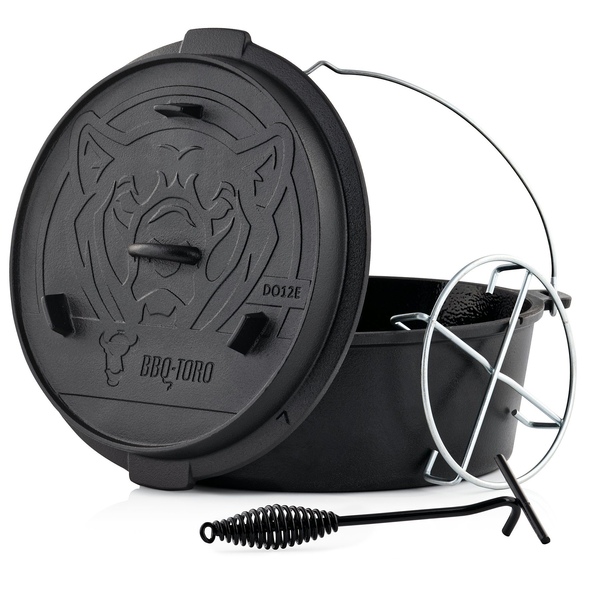 BBQ-Toro Grilltopf Dutch Oven DO12EX, 13,6 L Emaille Gusseisen Kochtopf, Gusstopf, Gusseisen (Emaille-Set)