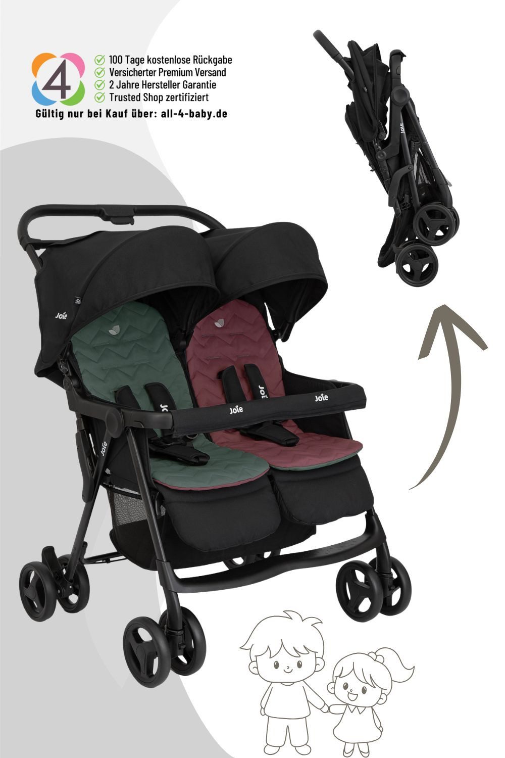 Joie Zwillingswagen, mit Regenverdeck!