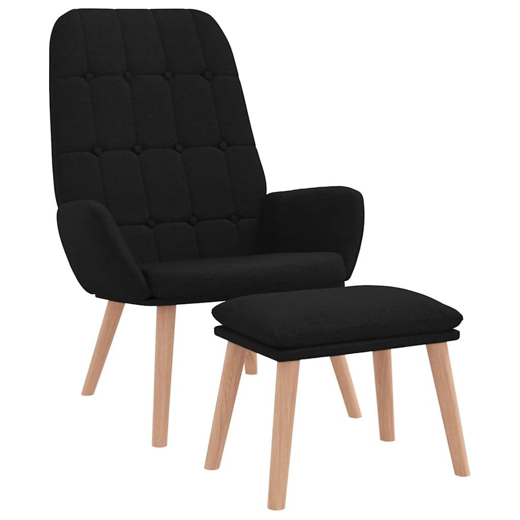 vidaXL Sessel Relaxsessel mit Hocker Schwarz günstig online kaufen