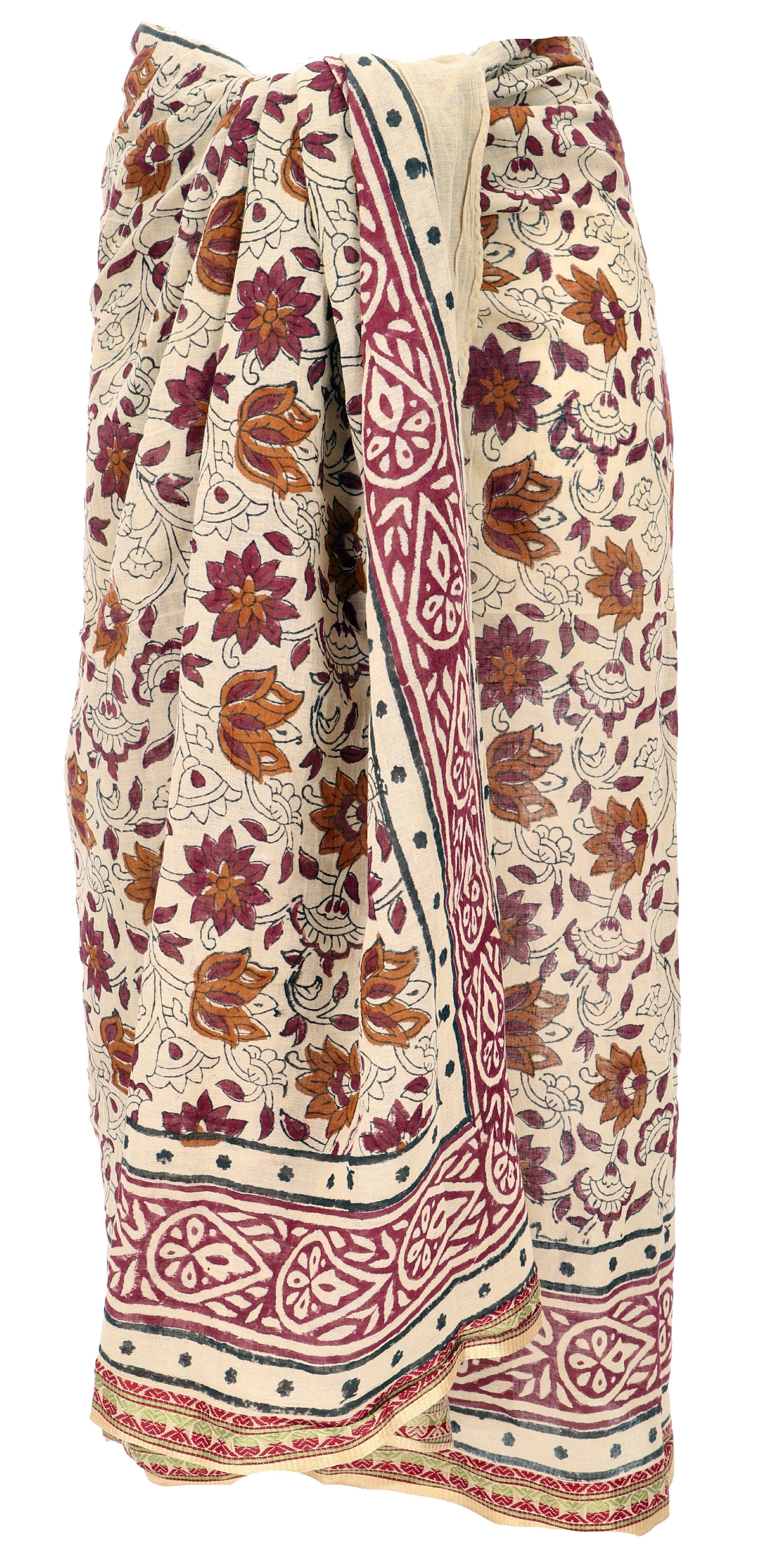 Guru-Shop Sarong Leichter Pareo Schal, Sarong, handbedrucktes..