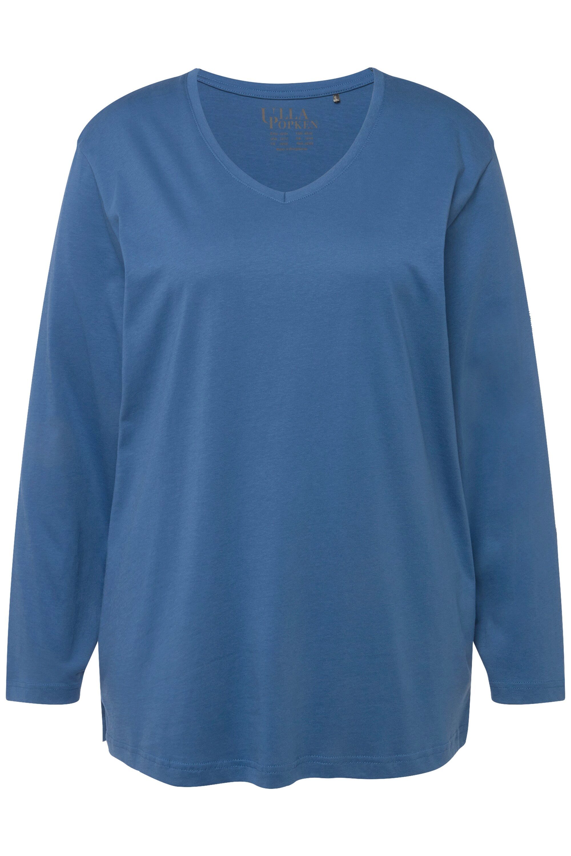 Ulla Popken T-Shirt Shirt V-Ausschnitt Relaxed Langarm günstig online kaufen