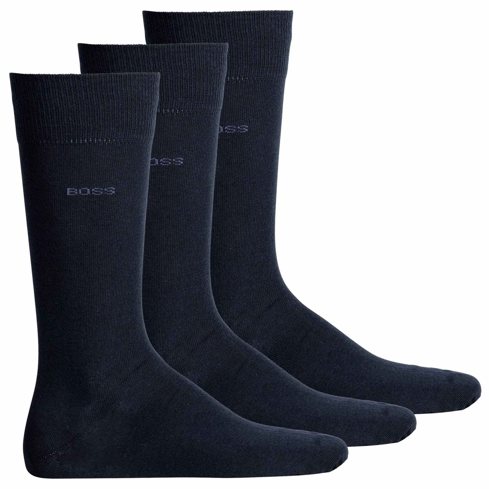 BOSS Kurzsocken Herren Socken, 3er Pack - 3P RS Uni Colors CC Dunkelblau