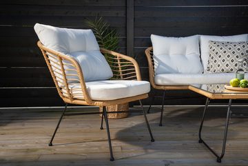 BOURGH Gartenlounge-Set VIGA Sofa Set 4-teilig mit Tisch, Lounge Sofa und 2 Sessel, - für Outdoor und Wintergarten