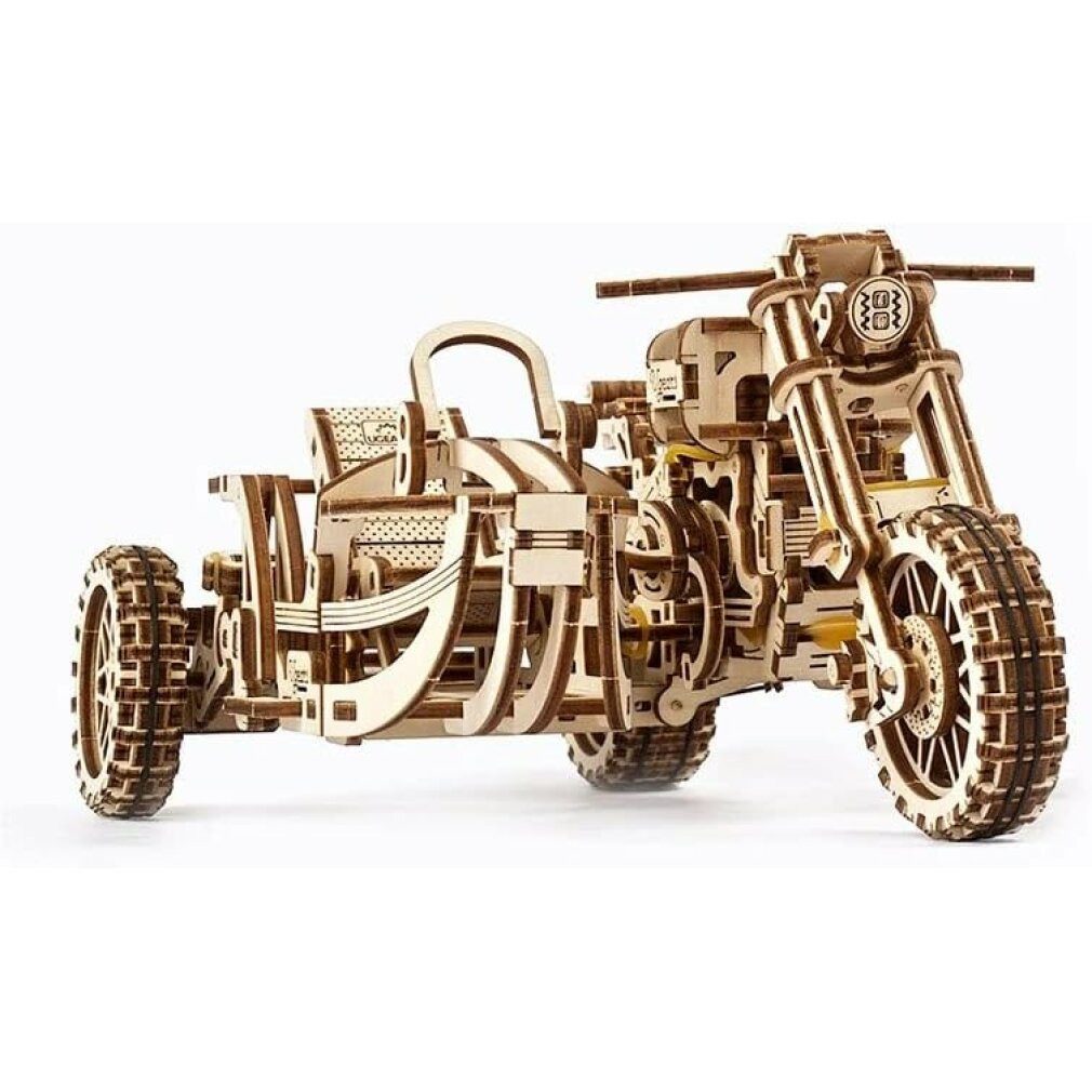 UGEARS 3D-Puzzle 3D-Puzzle Motorrad mit Beiwagen 380 Teile, Puzzleteile