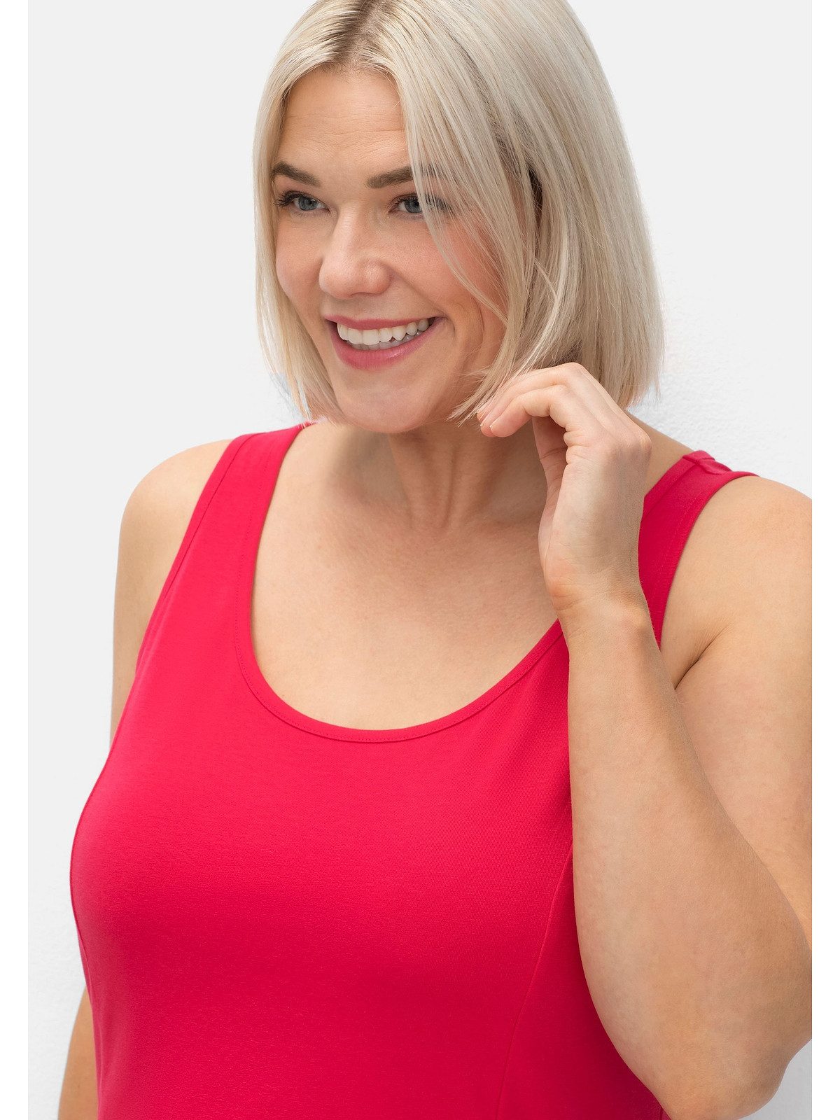 Sheego Jerseykleid Große Größen mit breiten Trägern