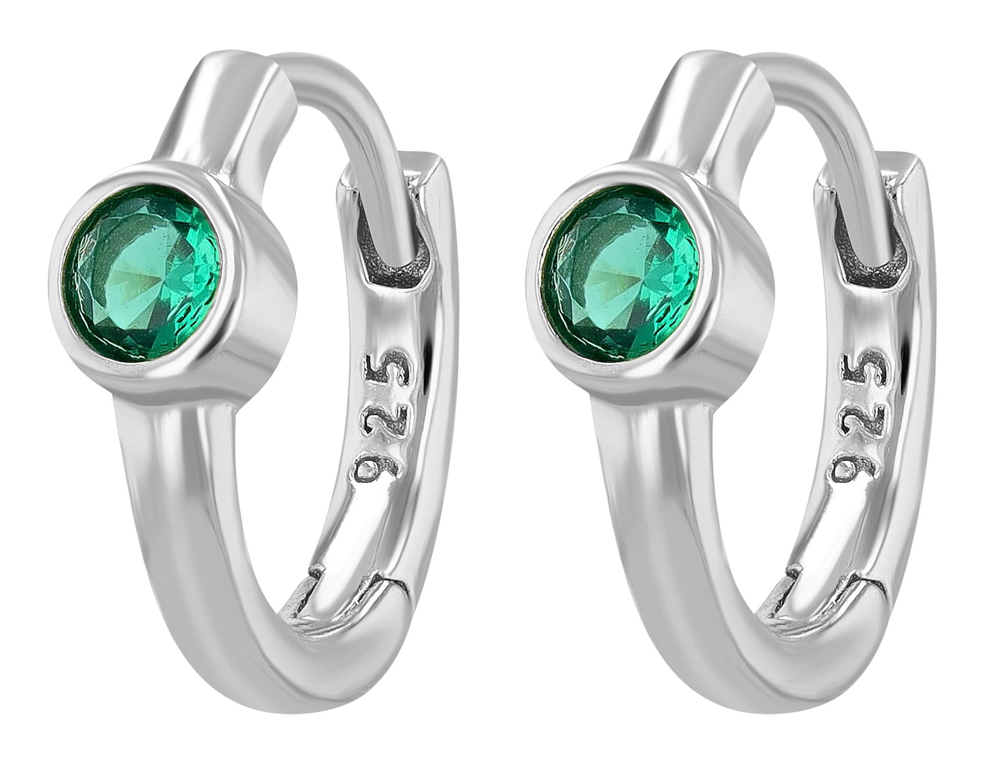Adelia´s Klappcreolen Ohrringe – Klappcreole aus 925 Silber mit Zirkonia, Ein stilvolles Geschenk für besondere Momente
