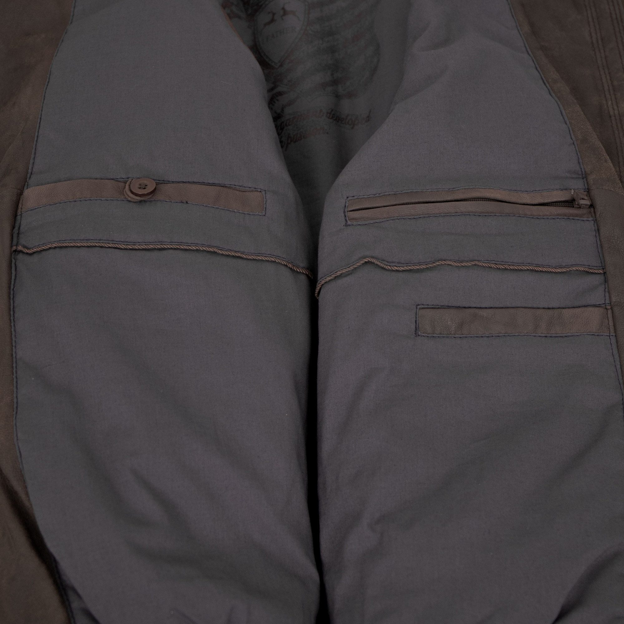 Maddox Lederjacke Mattis MADDOX - Herren Lederjacke Blouson Lammnubuk dunkelbraun antik