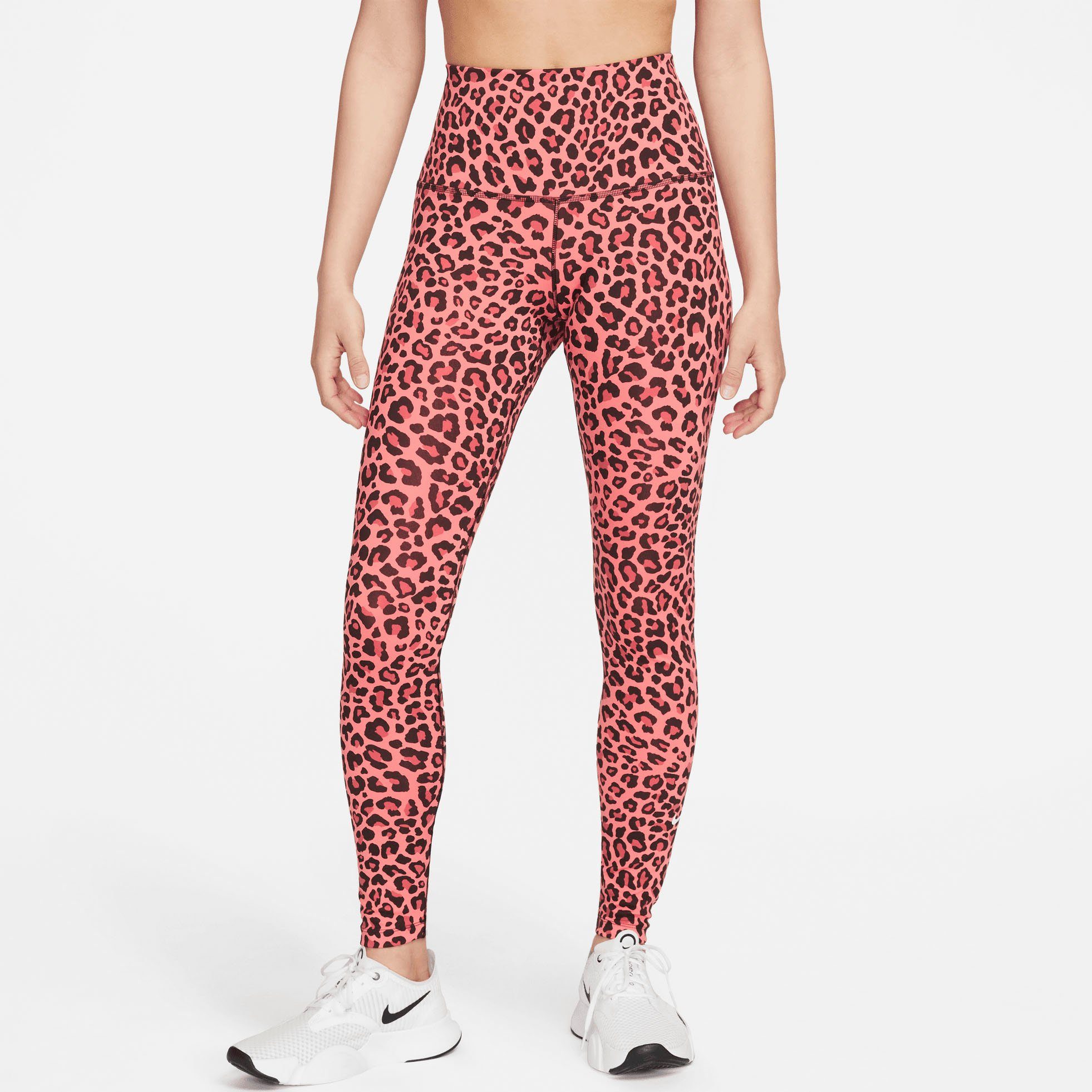 Wir haben alles Nike Trainingstights Dri-FIT Leggings One rot High-Waisted Printed Women's