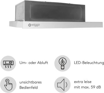 wiggo Flachschirmhaube WE-E632ER Unterbauhaube 60 cm - weiß, Abluft oder Umluft Dunstabzug 300m³/h mit LED-Beleuchtung
