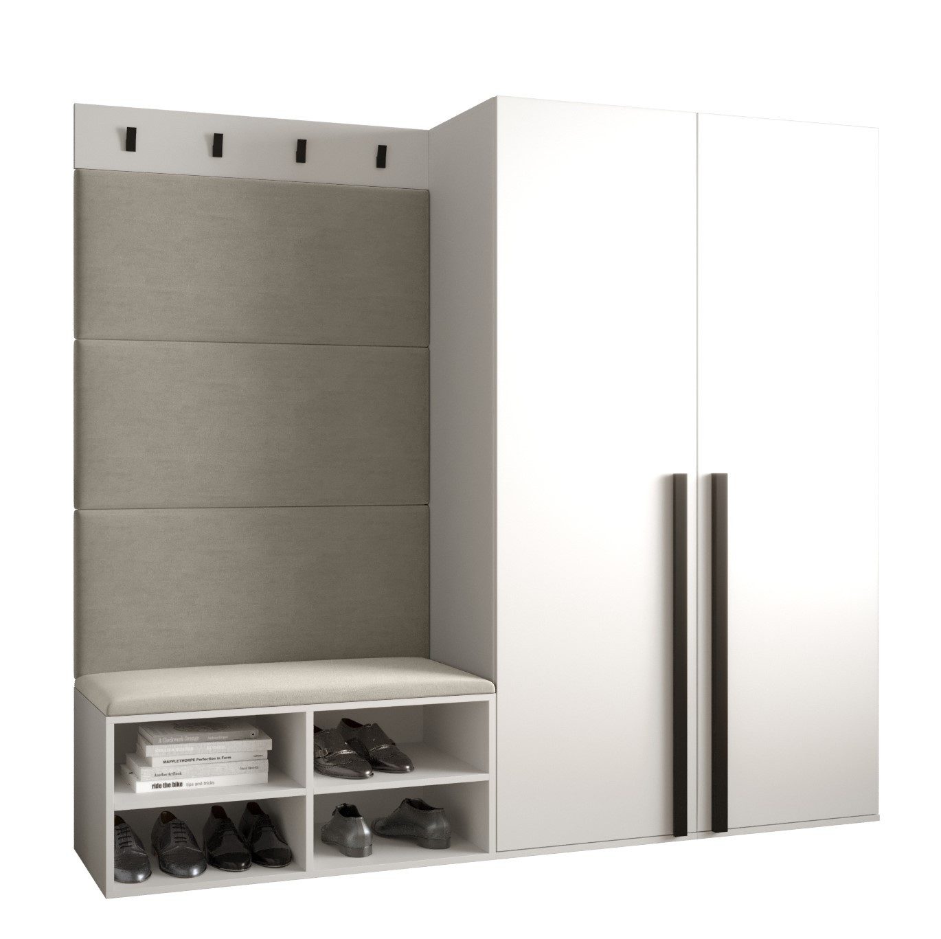 ABIKS MÖBEL Garderoben-Set MIRO Set 5, Garderobe mit gepolsterten Paneelen, Modern Design