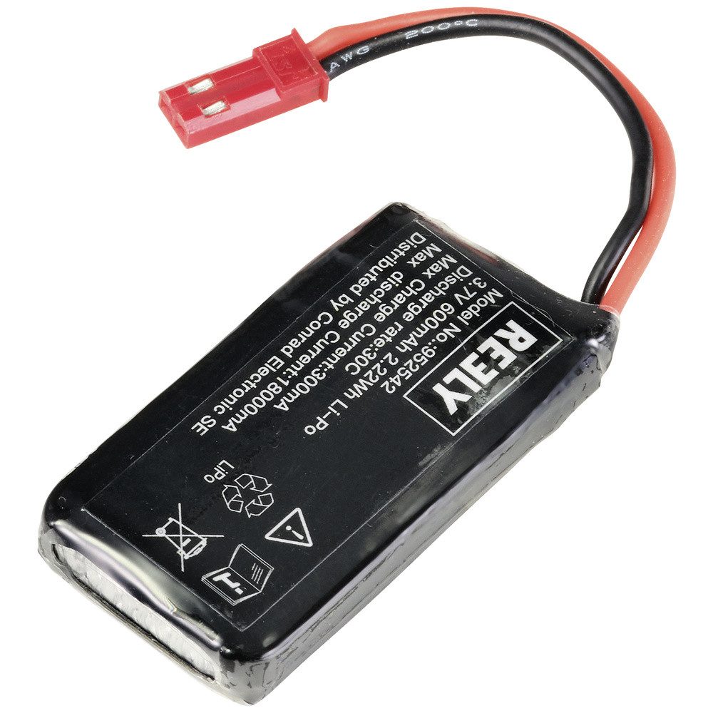 Reely Reely Modellbau-Akkupack (LiPo) 3.7 V 600 mAh Zellen-Zahl: 1 30 C Soft Akku 600 mAh (3.70 V)