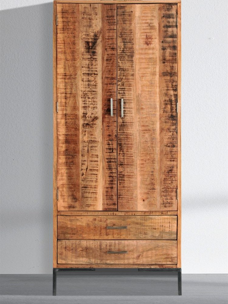WOLF MÖBEL Kleiderschrank VALENCIA Garderobenschrank 2 Türen / 2 Schubladen (75x45x192)