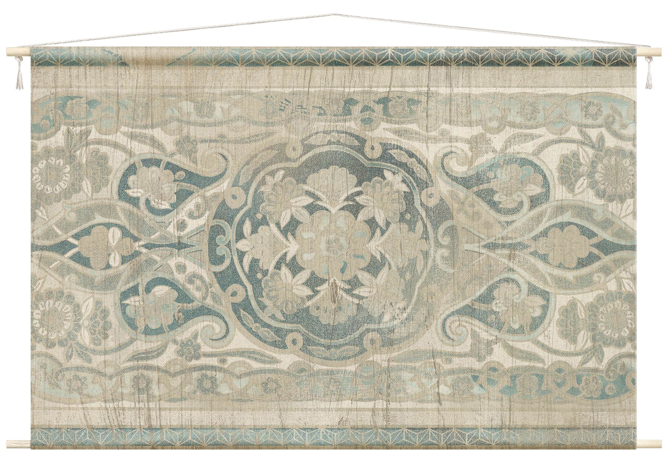 Bilderdepot24 Wandteppich modern Muster Ornamente Orientalisch Vintage weiss, rechteckig, Höhe: 2.6 mm, großes Wandbild aus Natur-Baumwolle Wandbehang Stoffbild Tuch Wollseil