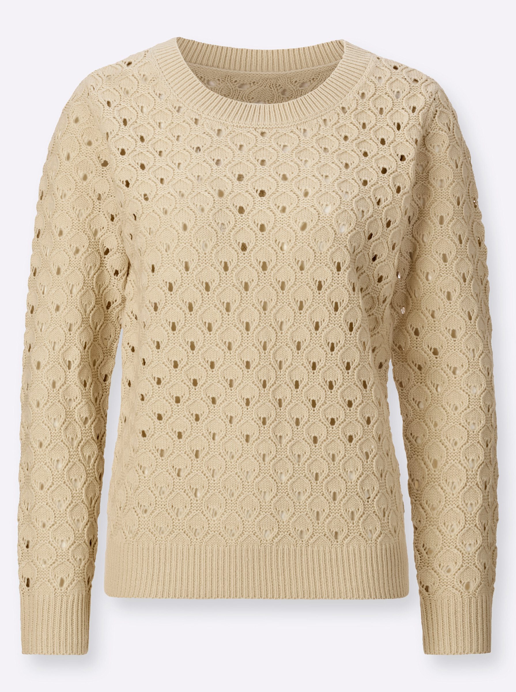 Sieh an! Strickpullover Ajour-Pullover Langarm Ajour günstig online kaufen