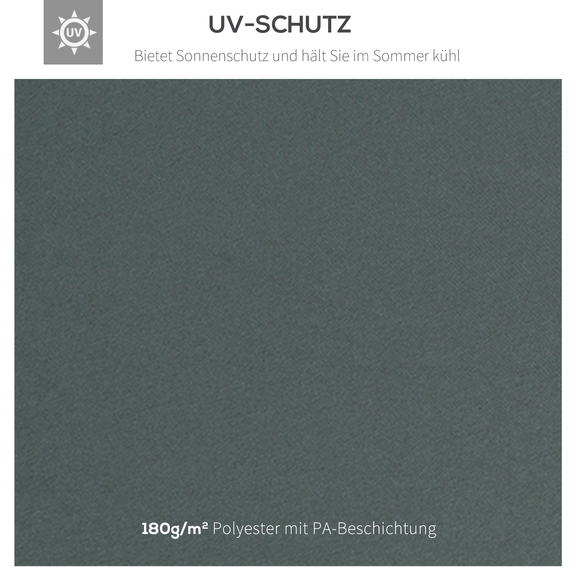 Outsunny Pavillon-Ersatzdach Pavillondach mit Doppeldach, Ablauflöcher, Ersatzbezug, 180 g/m², 300 x 300 cm (Gartenpavillonersatzdach, Ersatzdach), für Garten,  – Bild 5 von 5