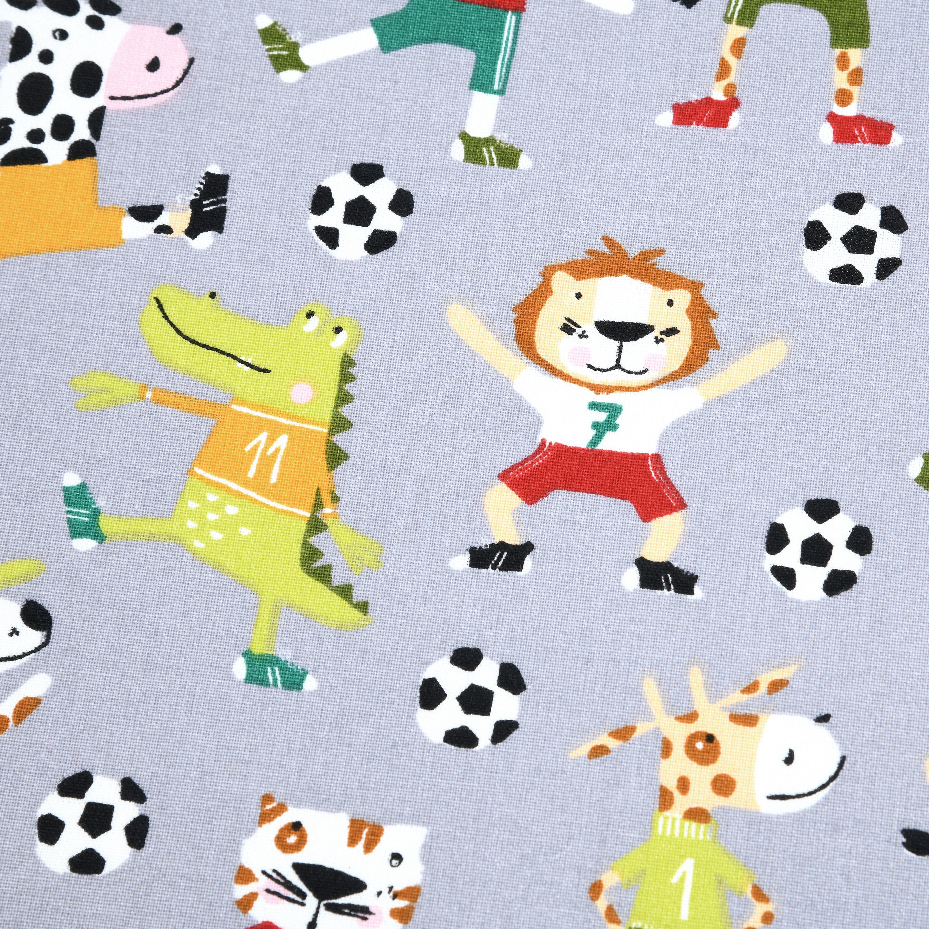 MAGAM-Stoffe Stoff "Zizou", Fußball Jersey und Baumwollstoff ÖKO-TEX Meterware ab 50cm