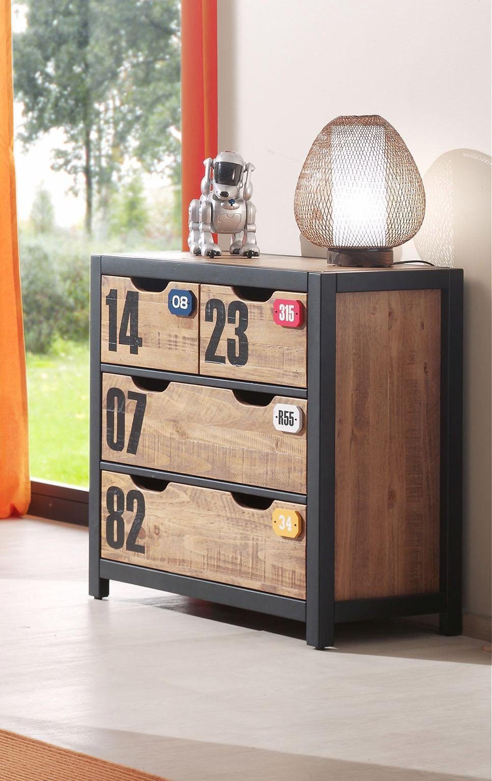 Vipack Schubkastenkommode Alex (Made in Europe), aus teilmassiver Kiefer und MDF