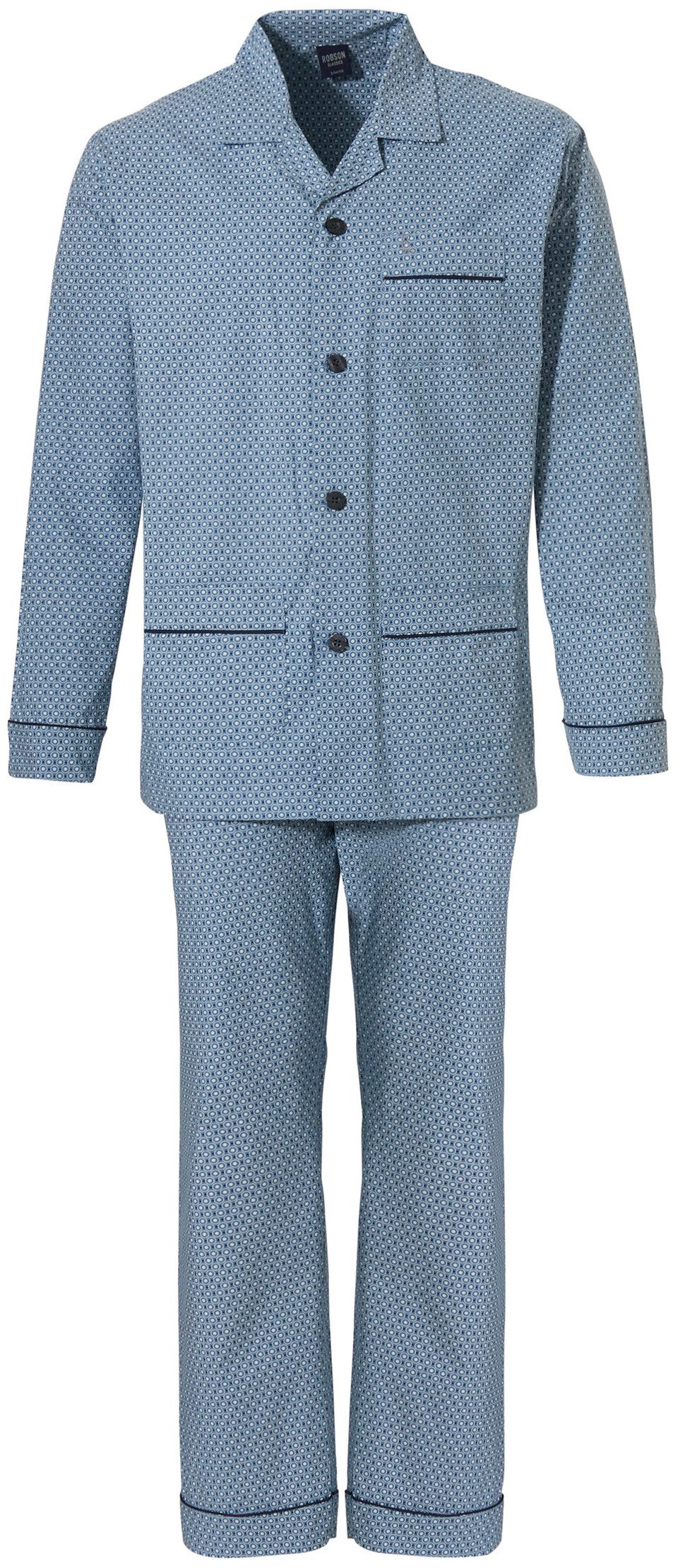 Robson Pyjama Herren Schlafanzug geknöpft (2 günstig online kaufen
