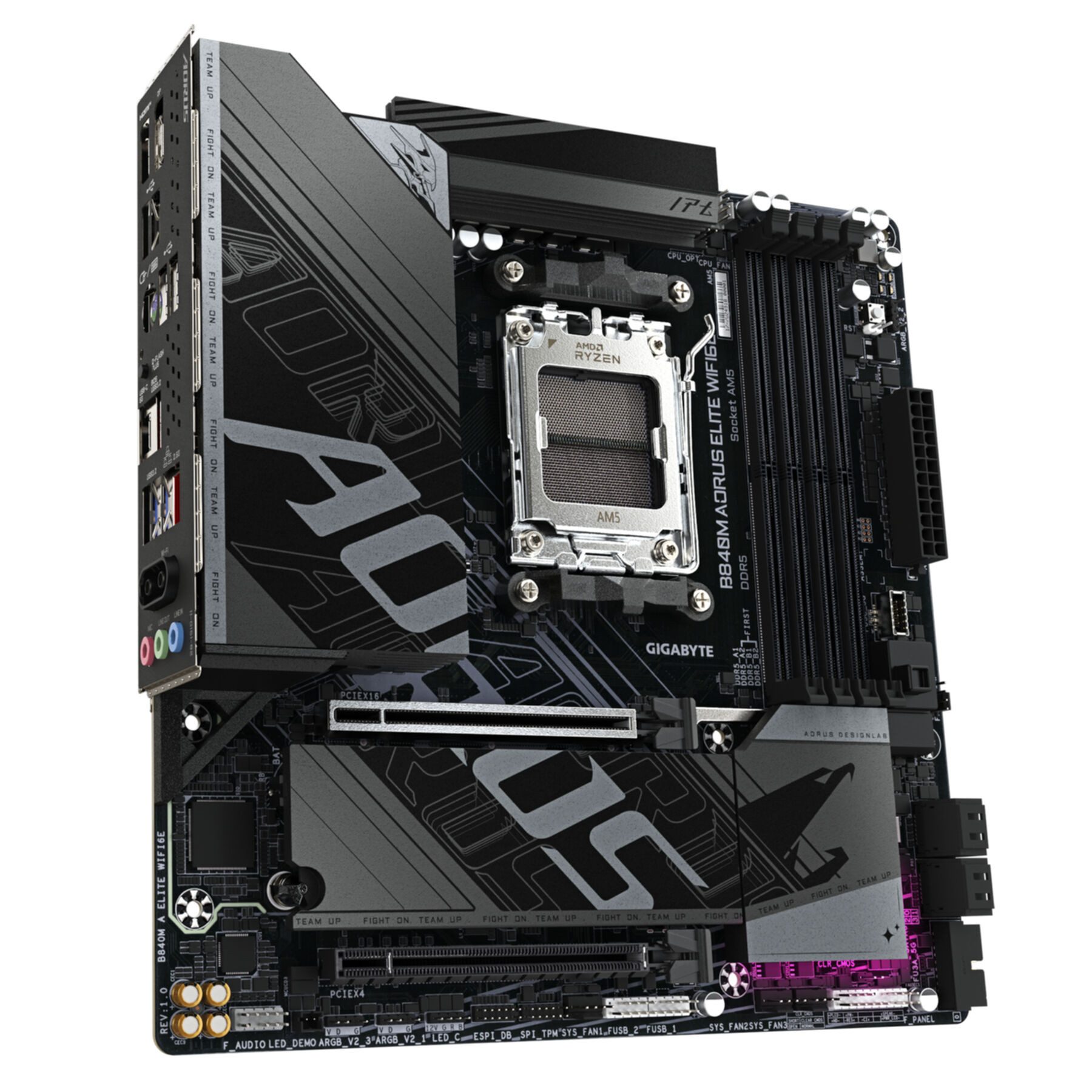 Gigabyte B840M AORUS ELITE WIFI6E Mainboard – AMD Ryzen 9000 Prozessoren, 10+2+ Mainboard