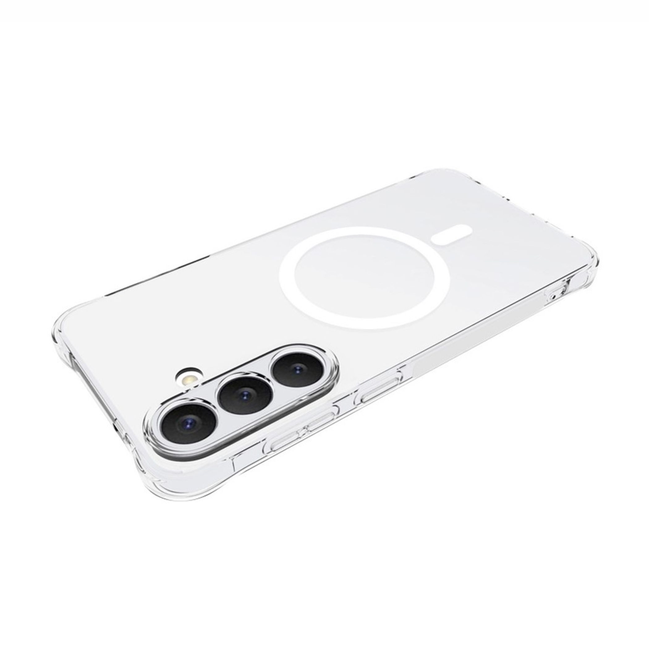 Wigento Handyhülle MagSafe für Samsung Galaxy S26 FE Magnetring Stoßschutz Transparent 6,7 Zoll, Magnetring, Anti Drop Schutz, verstärkte Ränder – Bild 2 von 5
