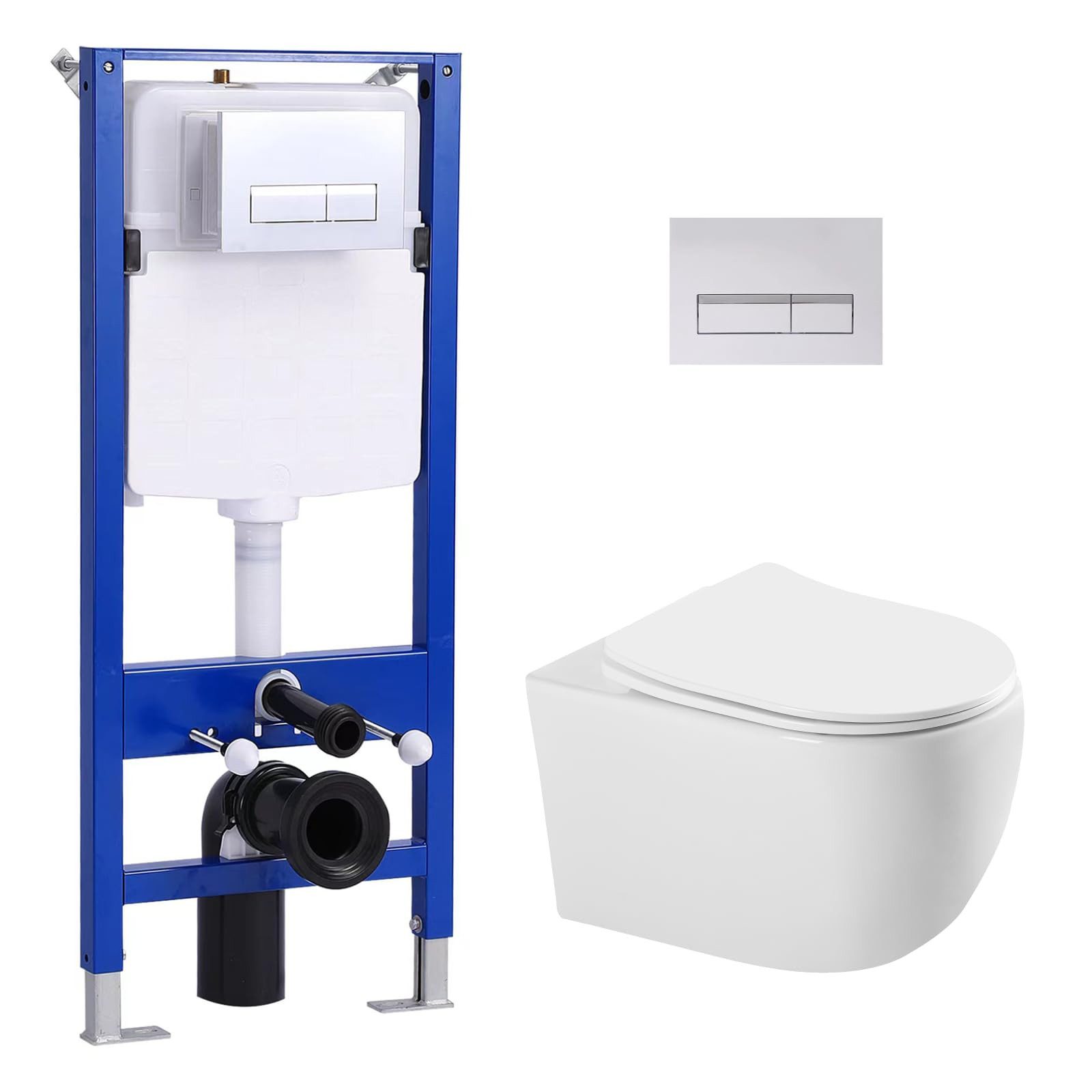 WC-Komplettset Vorwandelement WC Set Spülkasten WC Drückerplatte Set