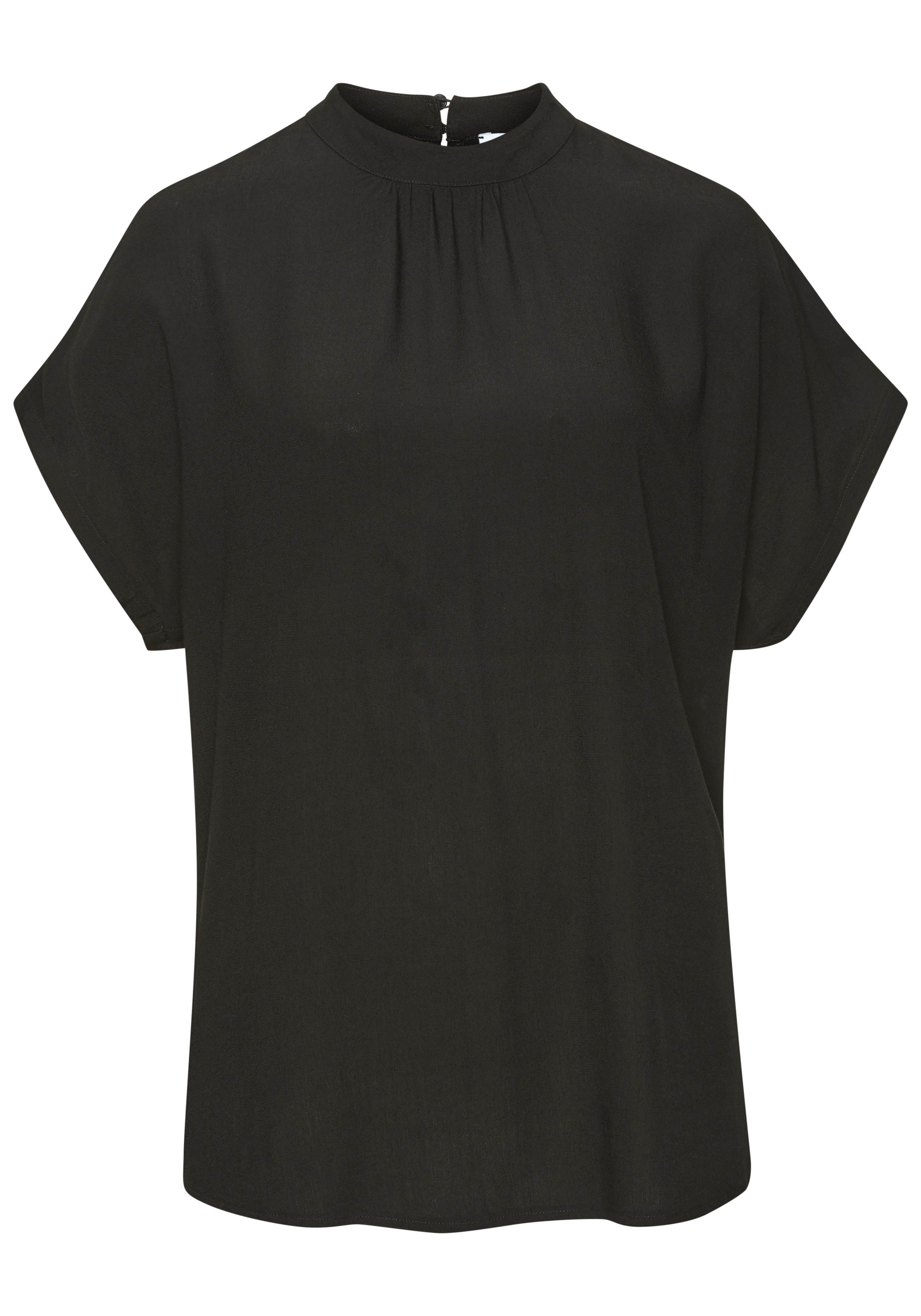 LASCANA Kurzarmbluse mit schmalem Stehkragen und weiten Ärmeln Blusenshirt mit weiten Ärmeln, elegante Bluse, lockere Form – Bild 2 von 5