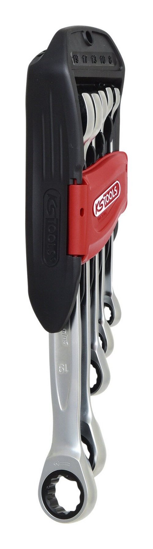 KS Tools Ratschenringschlüssel GEARplus (5 St), DUO Satz mit Maul-Ratschenfunktion, 5-teilig