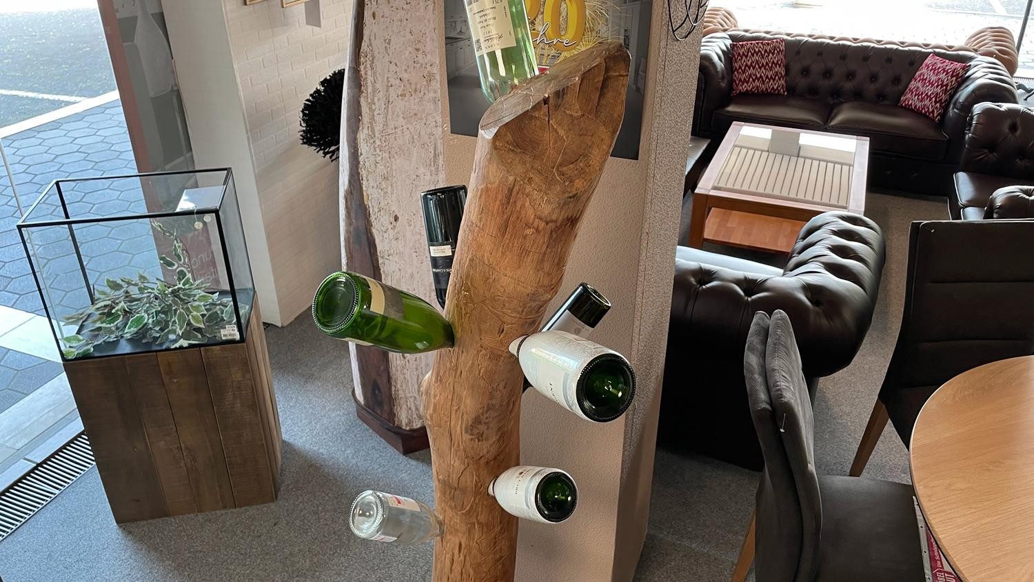 Möbel Akut Weinflaschenhalter Weinständer Flaschenständer 180 cm Teakholz massiv
